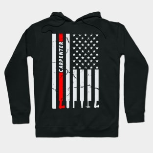 Carpenter Woodworking Tools American US Flag Father's Day Hoodie